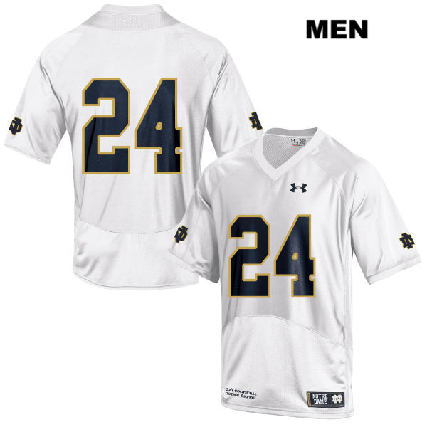 Men's NCAA Notre Dame Fighting Irish #24 Tommy Tremble Stitched College Under Armour Authentic White No Name Football Jersey KP10A16FT